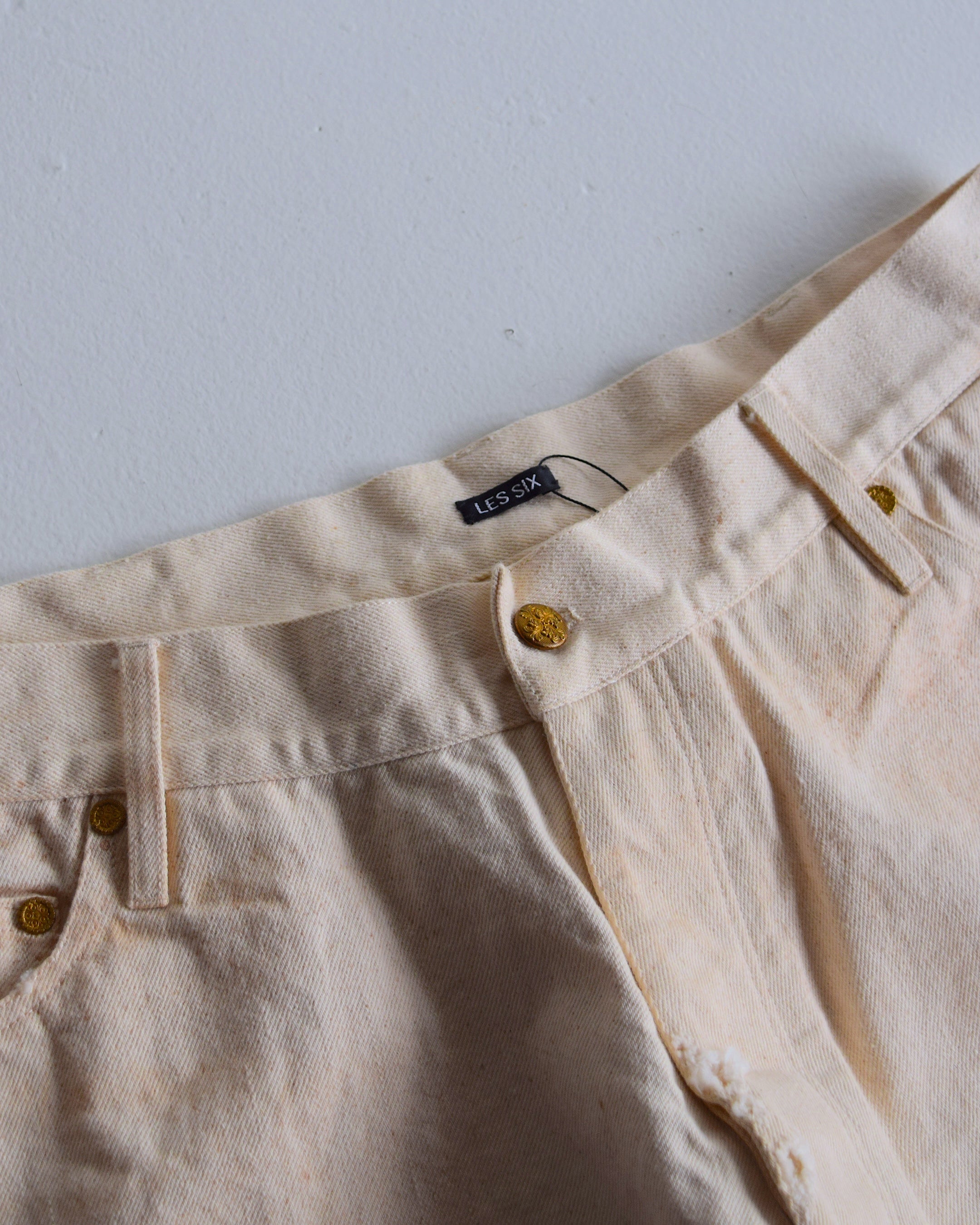 LES SIX / Patriots Denim Pants - WHITE