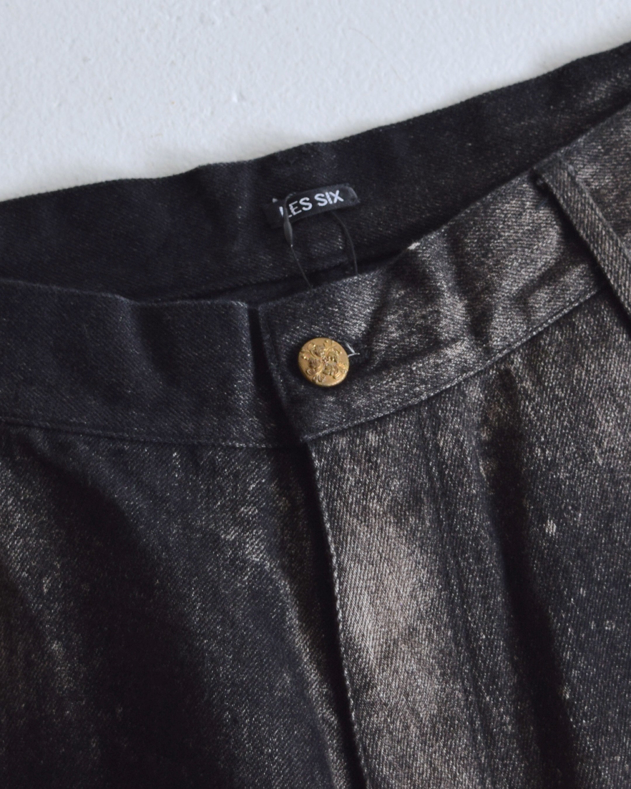 LES SIX / Patriots Denim Pants - BLACK