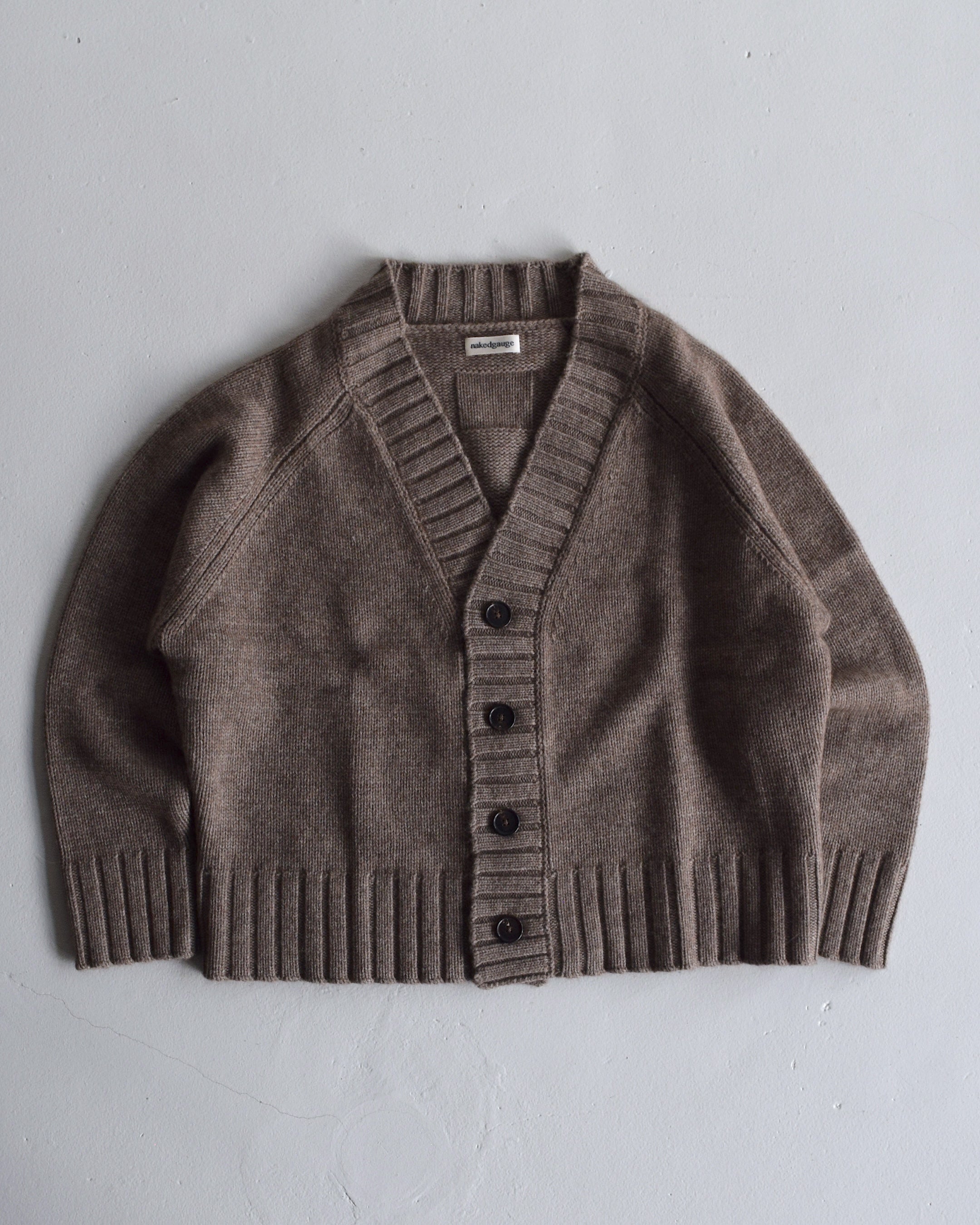 nakedgauge / COMFORT BLEND YARN JAPANESE BAND CARDIGAN - BROWN