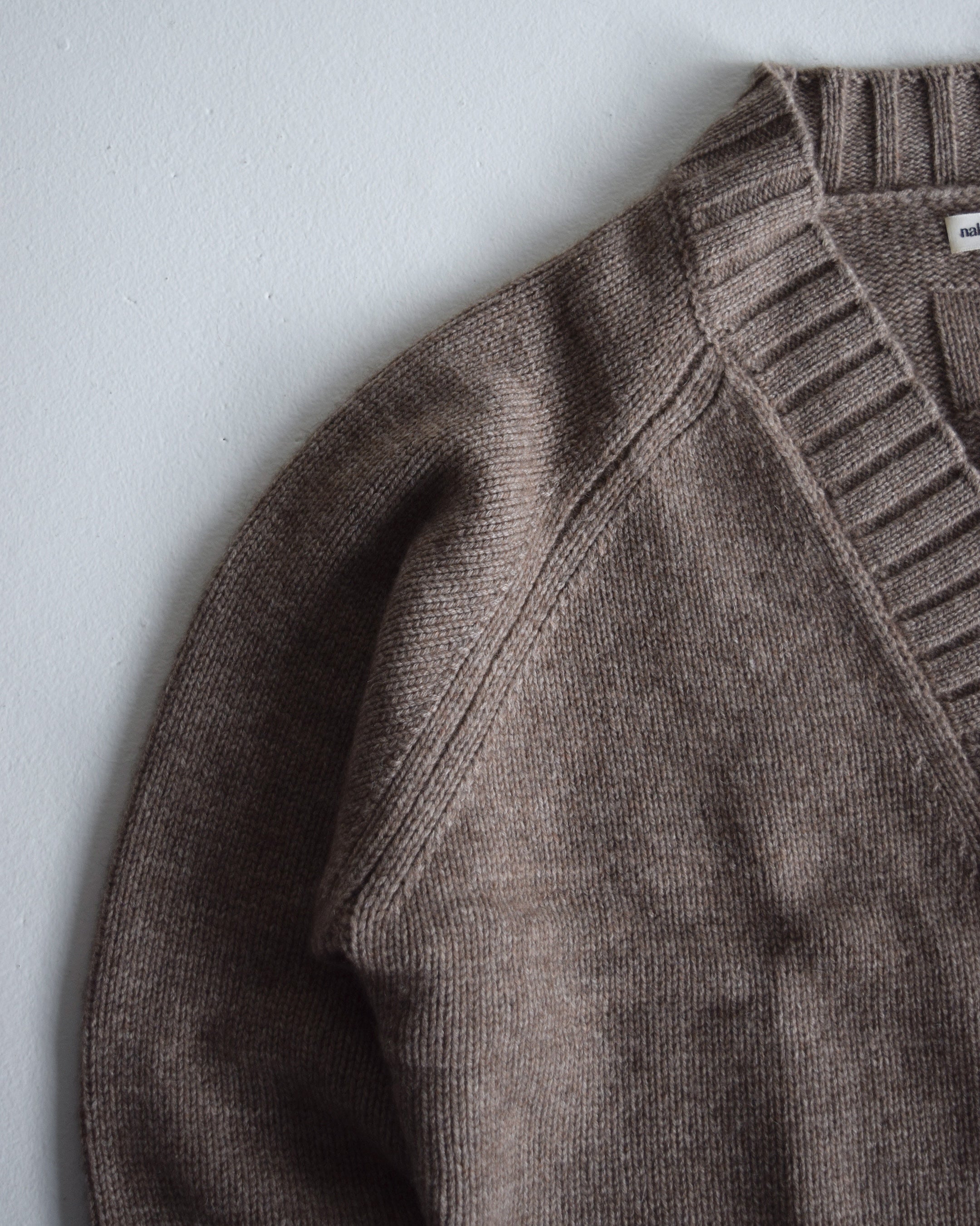 nakedgauge / COMFORT BLEND YARN JAPANESE BAND CARDIGAN - BROWN