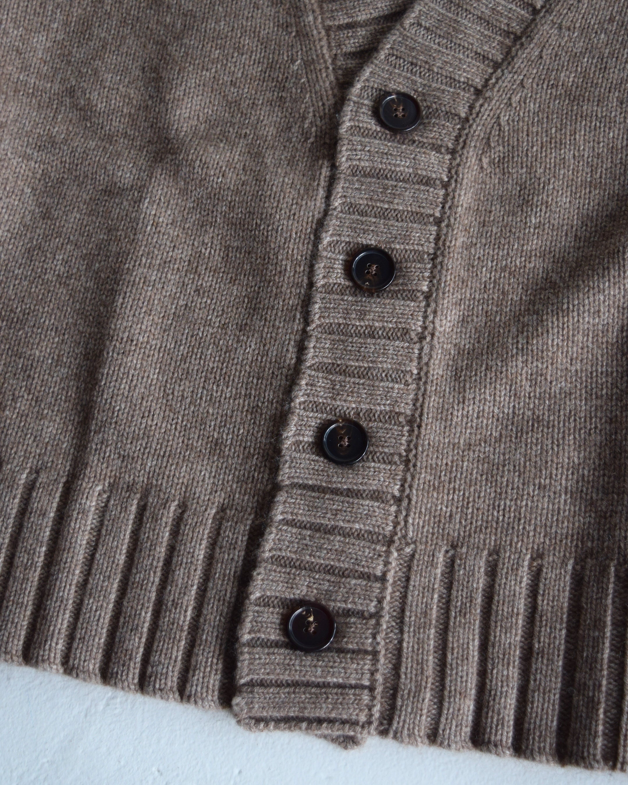 nakedgauge / COMFORT BLEND YARN JAPANESE BAND CARDIGAN - BROWN