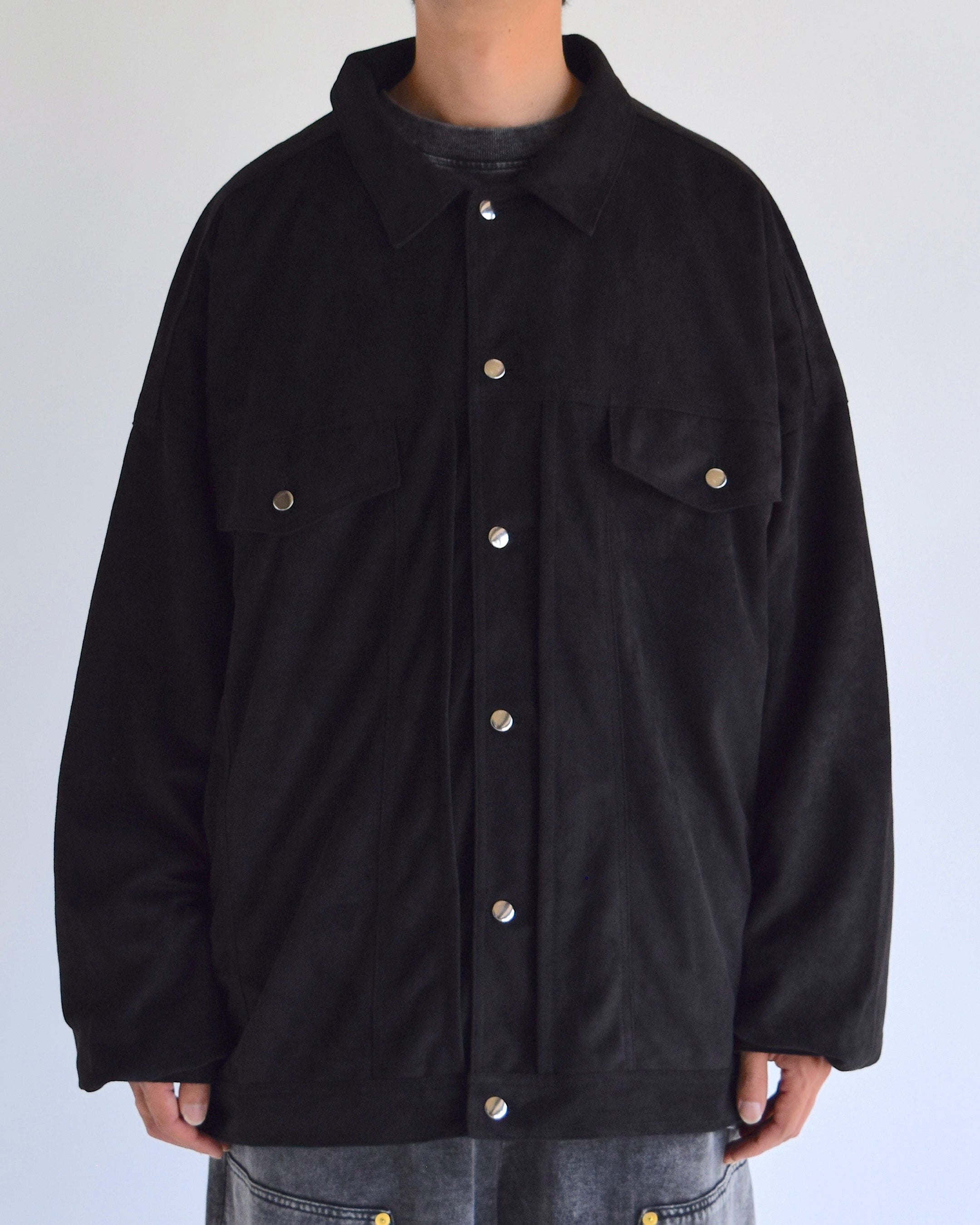 INTODUSK / SUEDE  TRACKER JACKET - BLACK