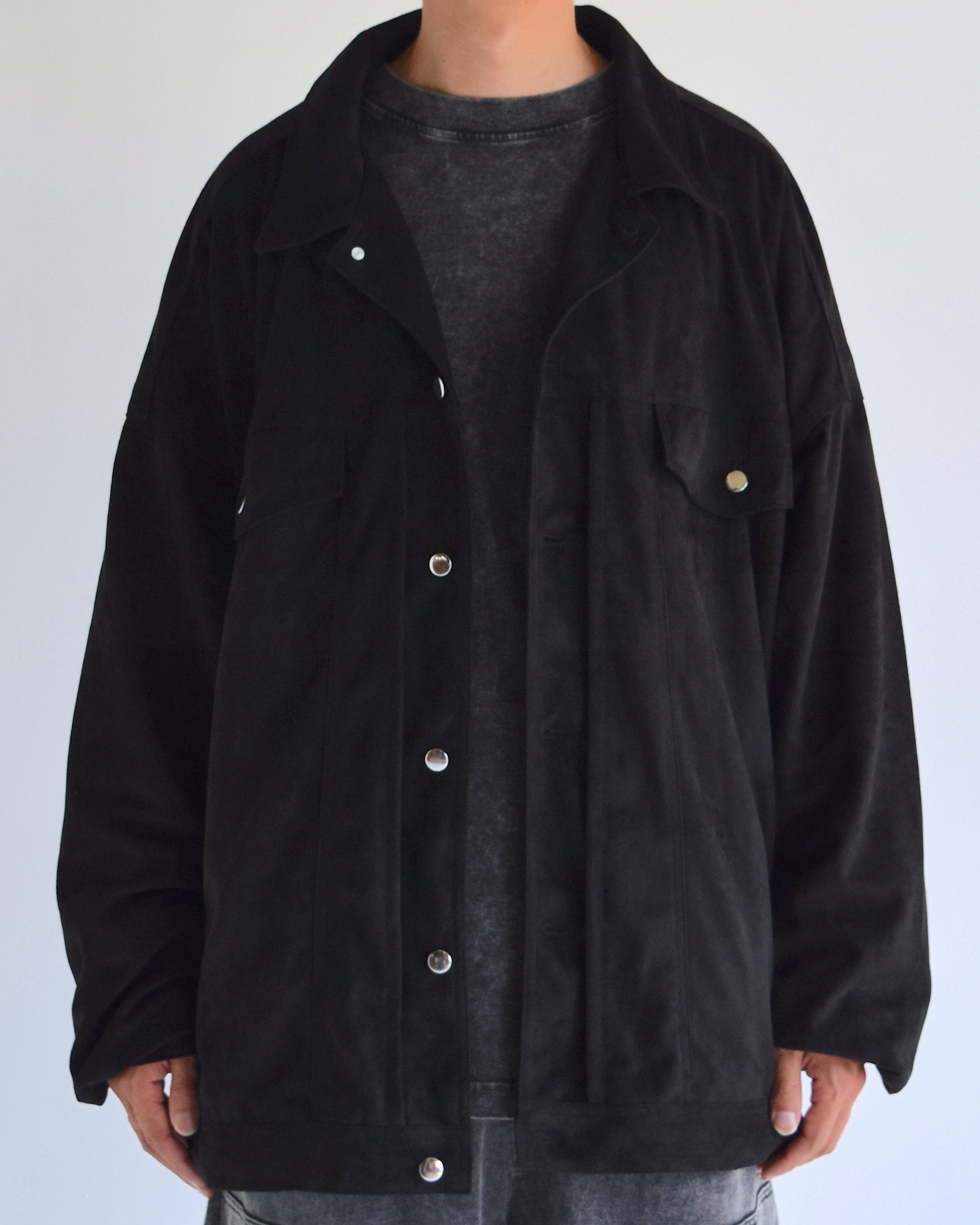INTODUSK / SUEDE  TRACKER JACKET - BLACK