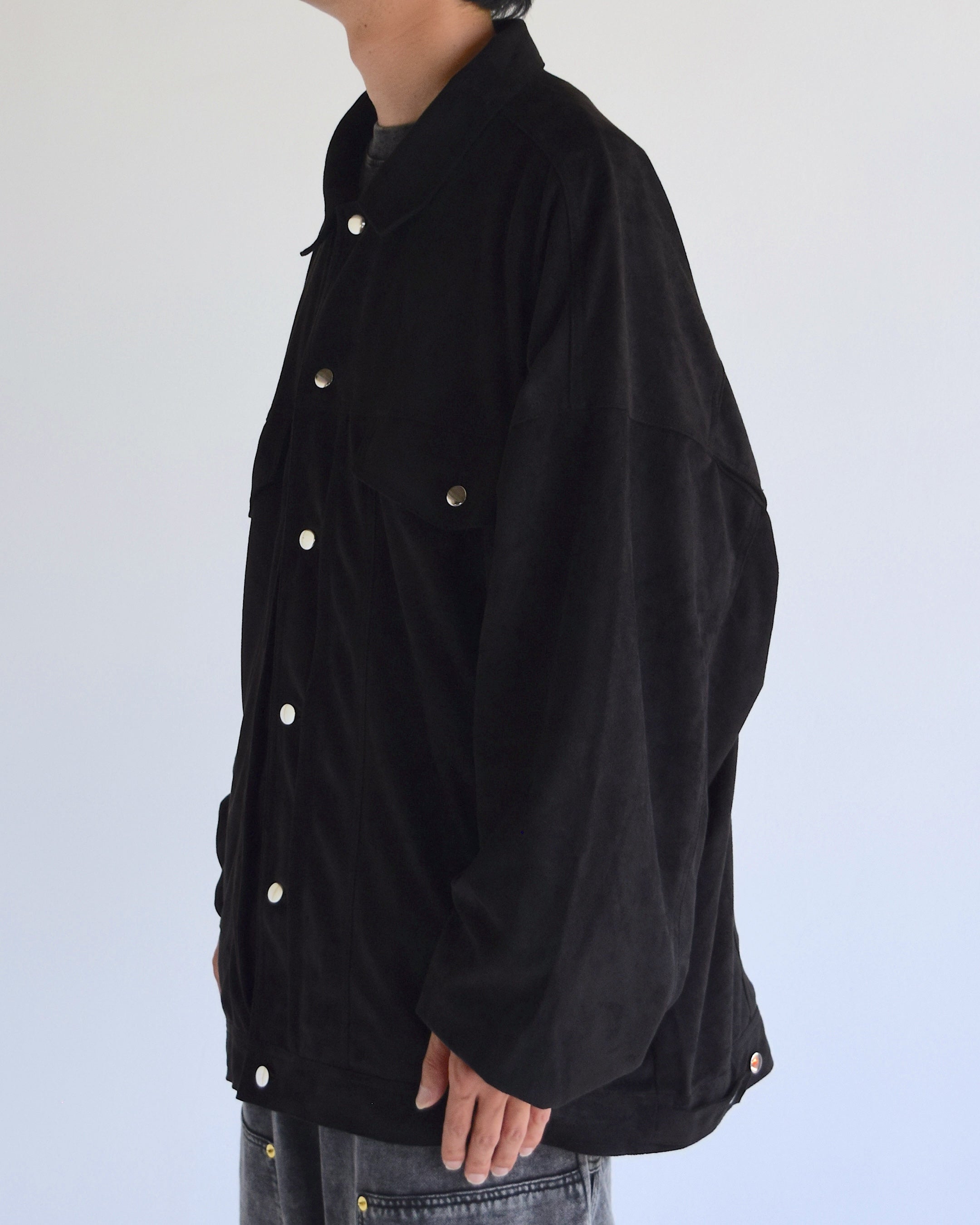 INTODUSK / SUEDE  TRACKER JACKET - BLACK