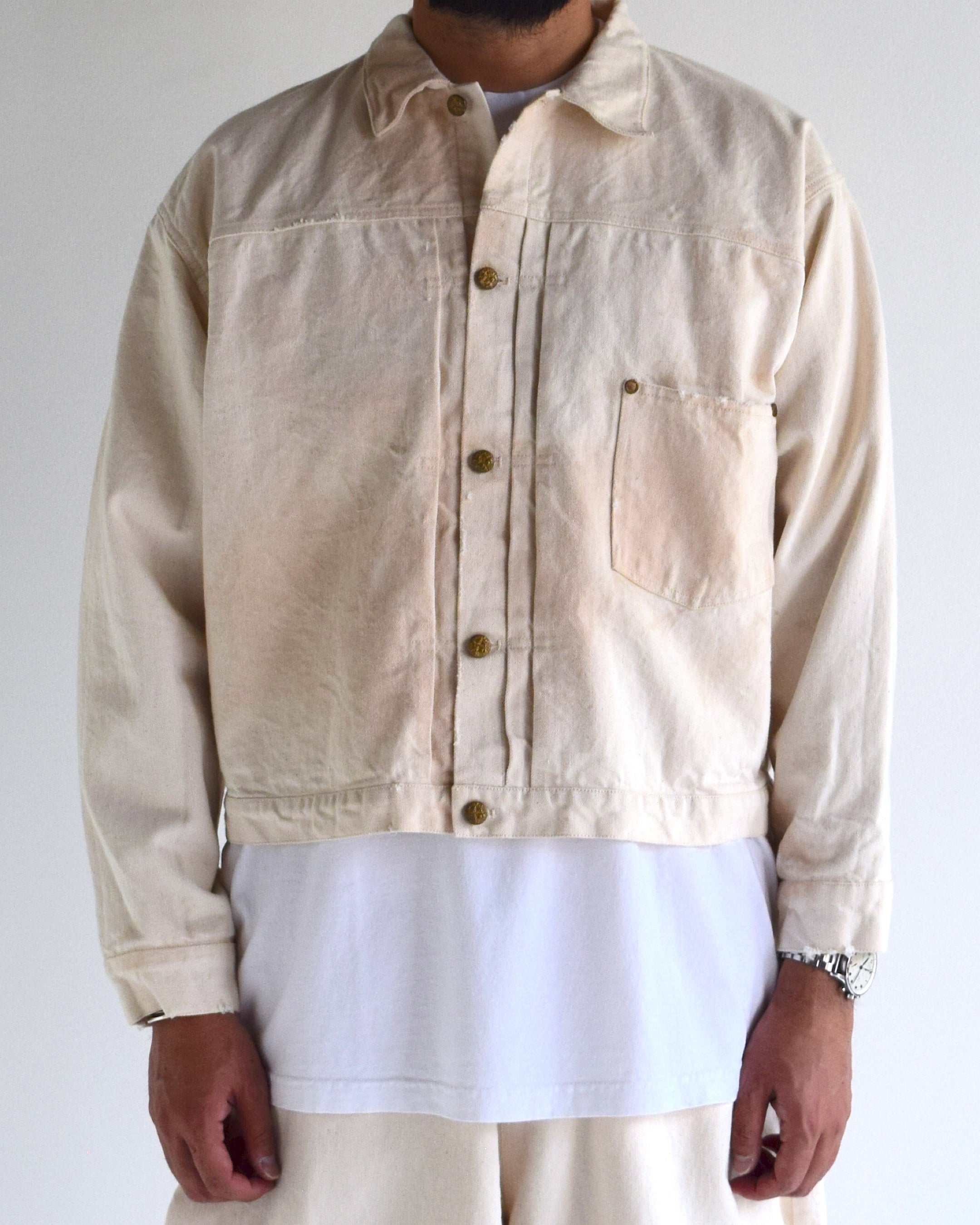 LES SIX / Patriots Denim Jacket - WHITE