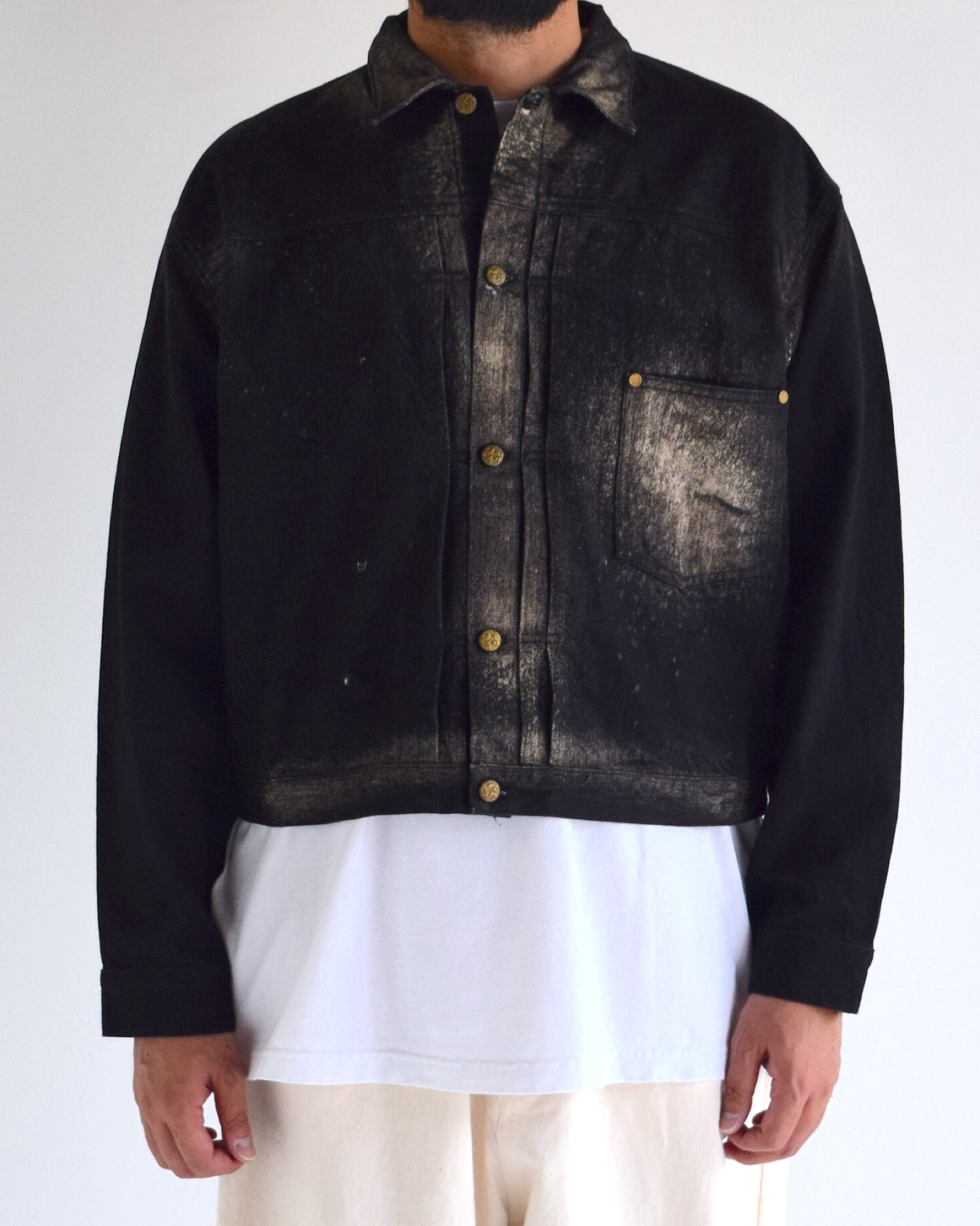 LES SIX / Patriots Denim Jacket - BLACK