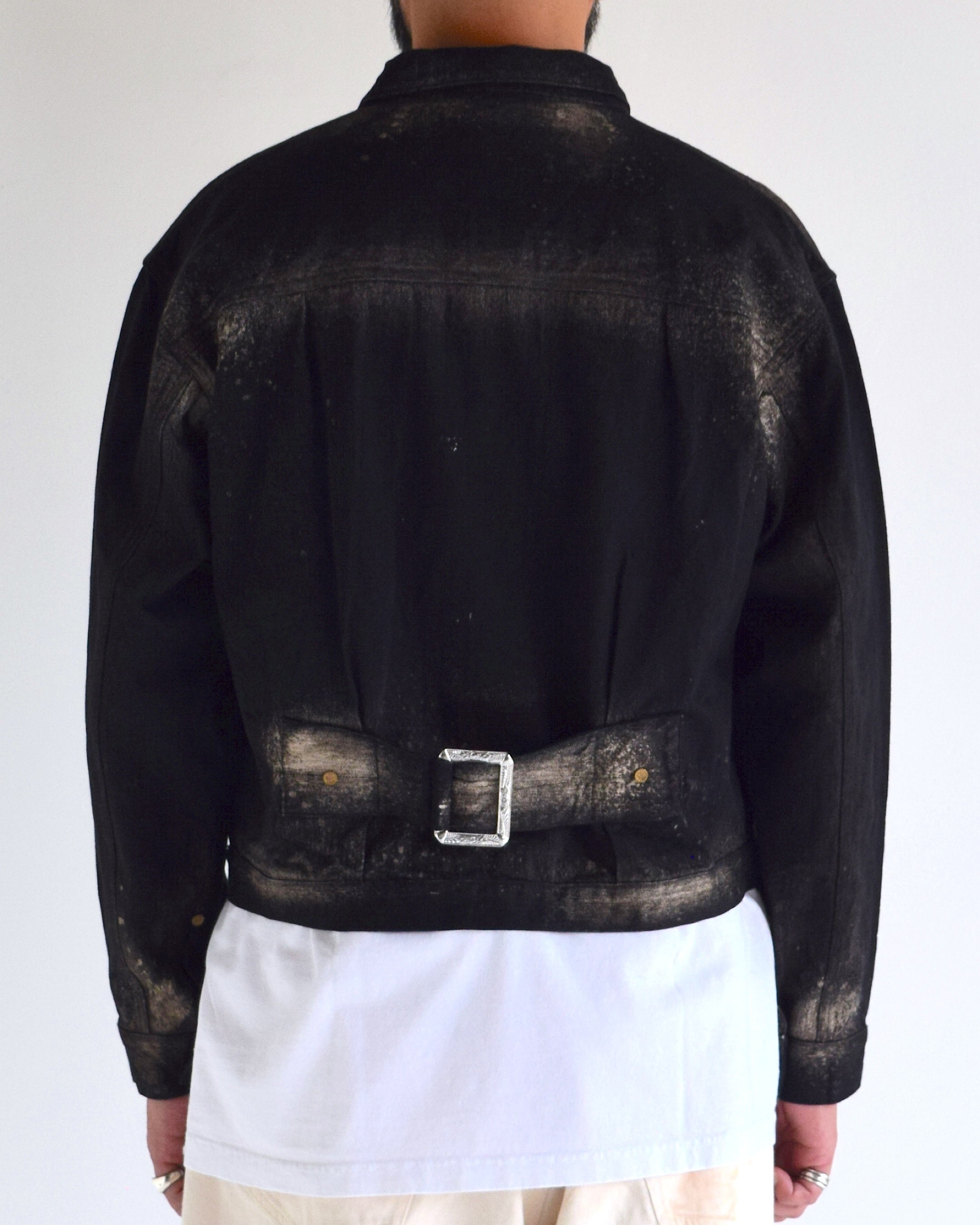 LES SIX / Patriots Denim Jacket - BLACK