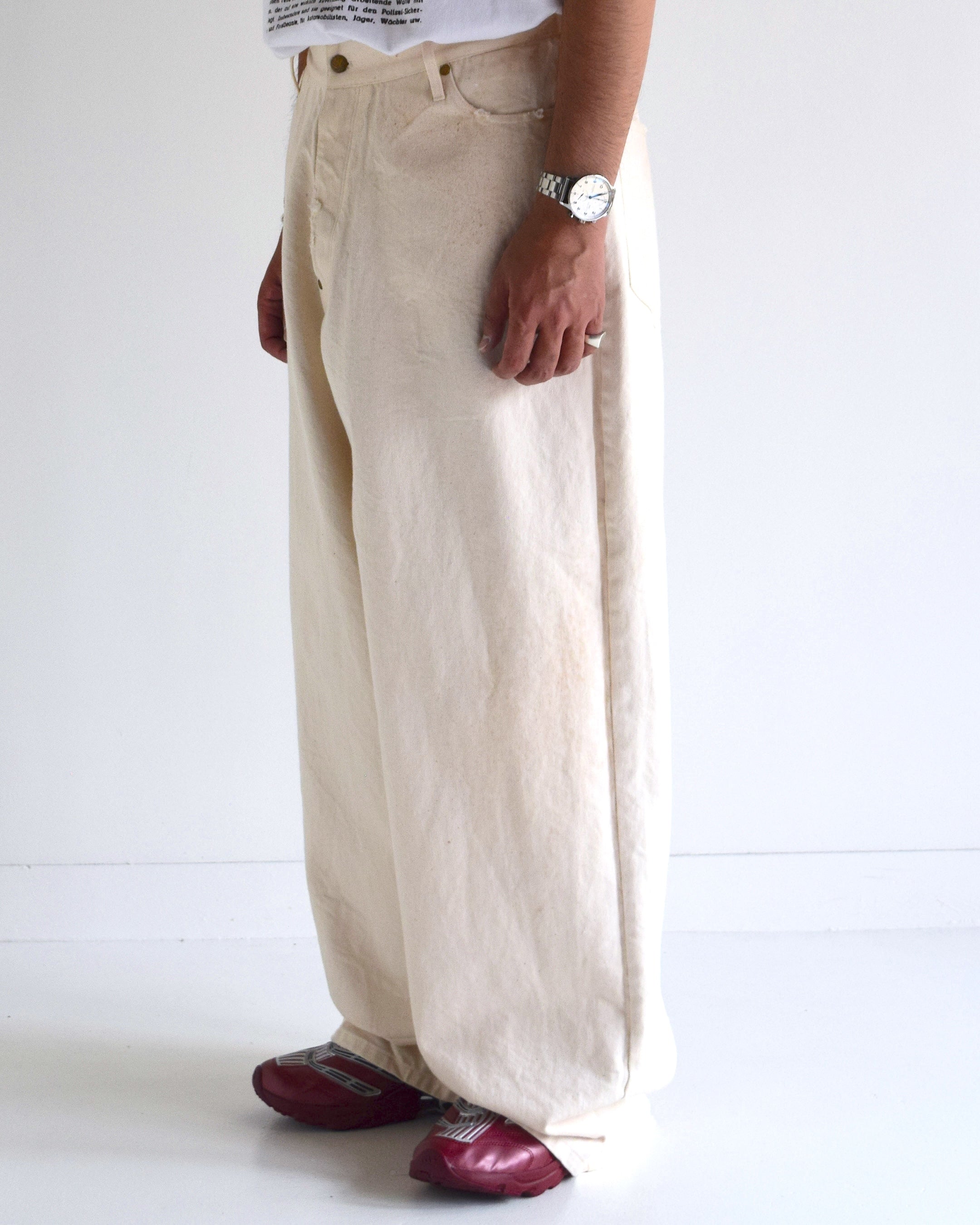 LES SIX / Patriots Denim Pants - WHITE