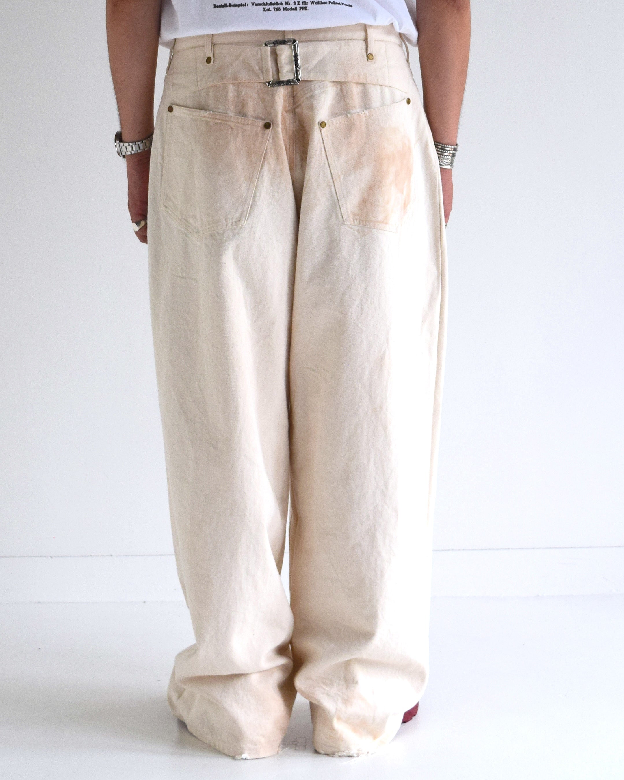 LES SIX / Patriots Denim Pants - WHITE