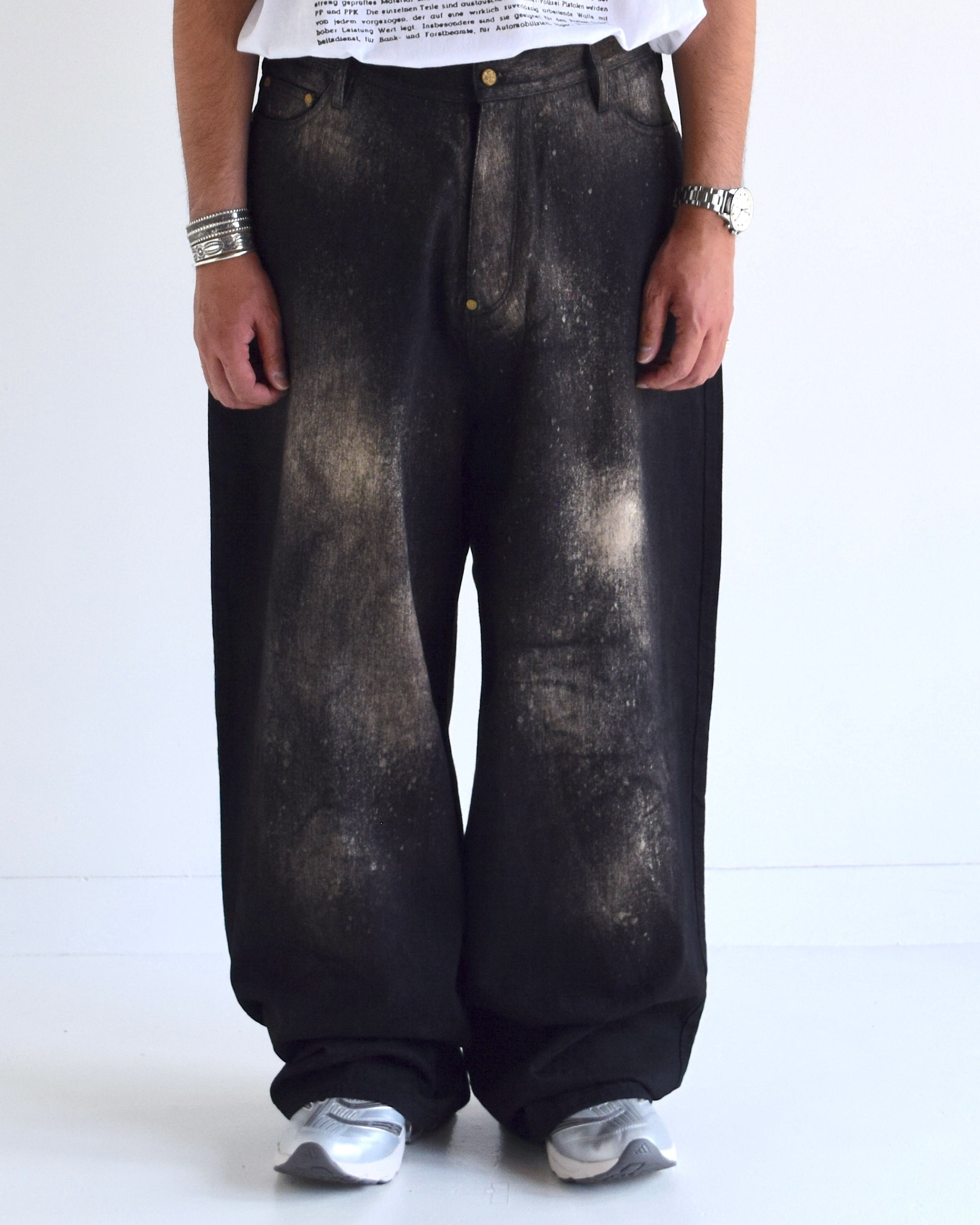 LES SIX / Patriots Denim Pants - BLACK