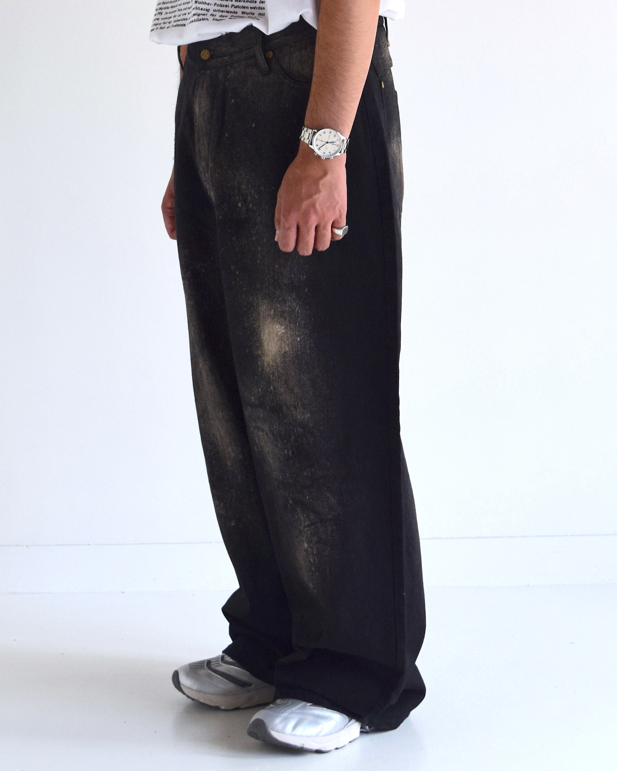 LES SIX / Patriots Denim Pants - BLACK