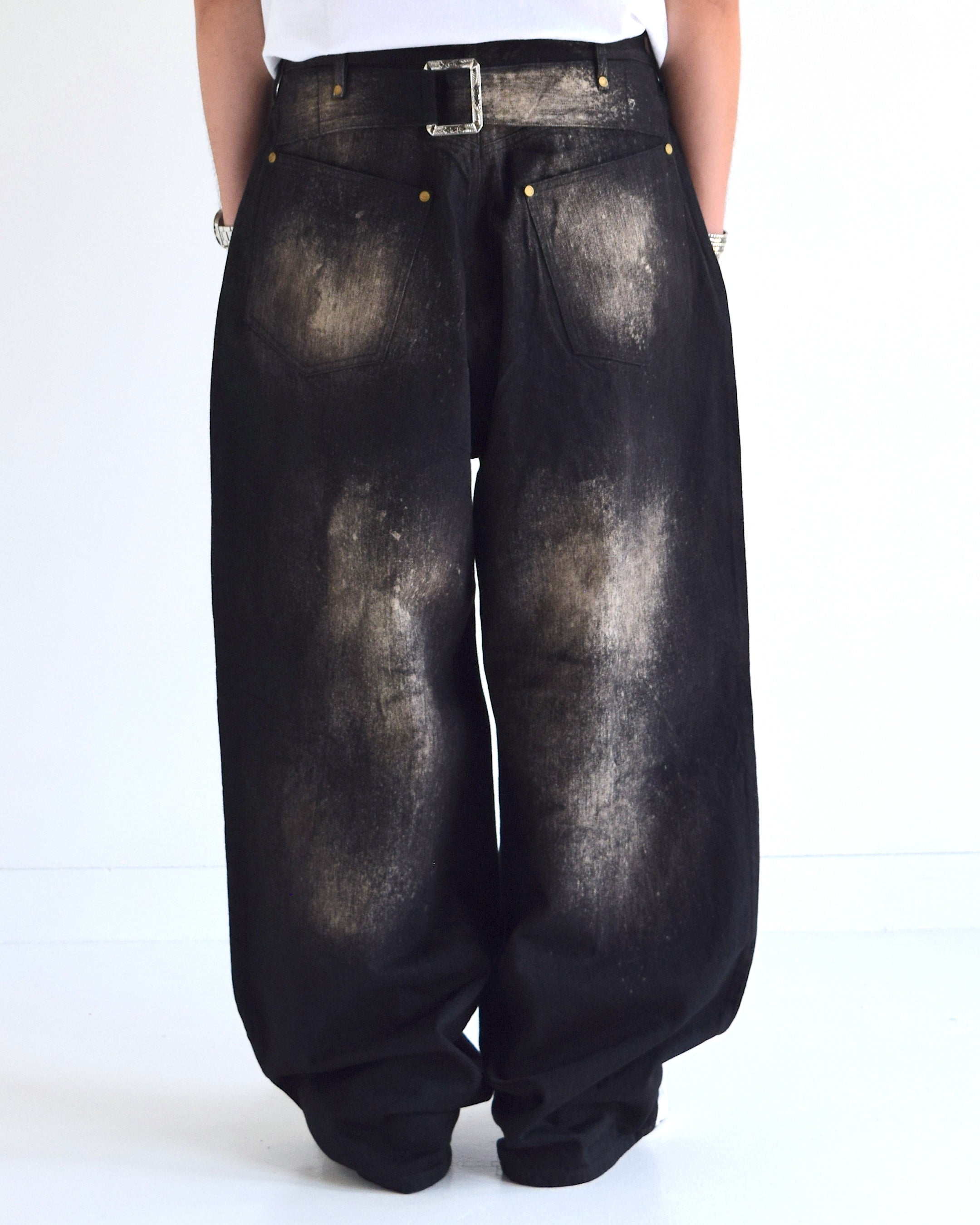 LES SIX / Patriots Denim Pants - BLACK