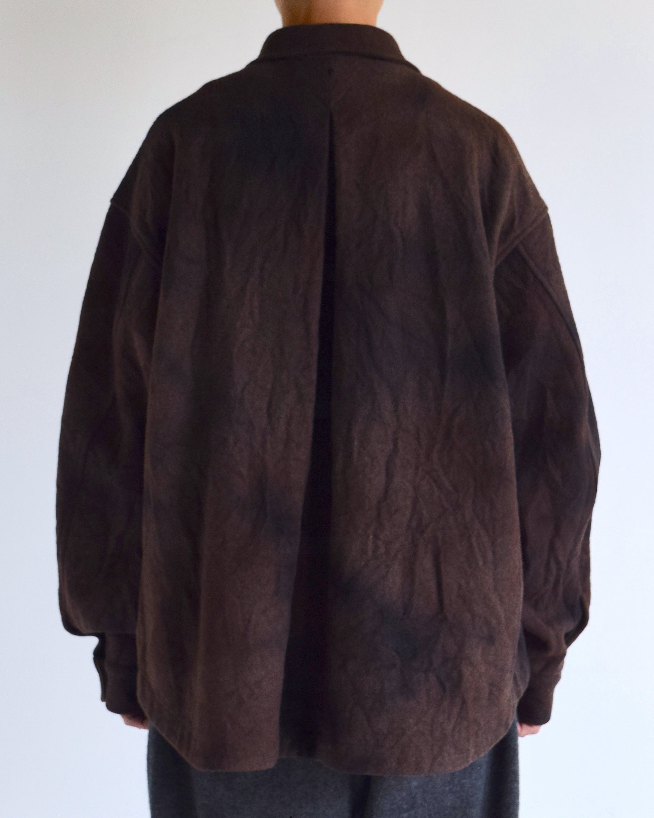 satou / "half zip melton shirt" - sabi