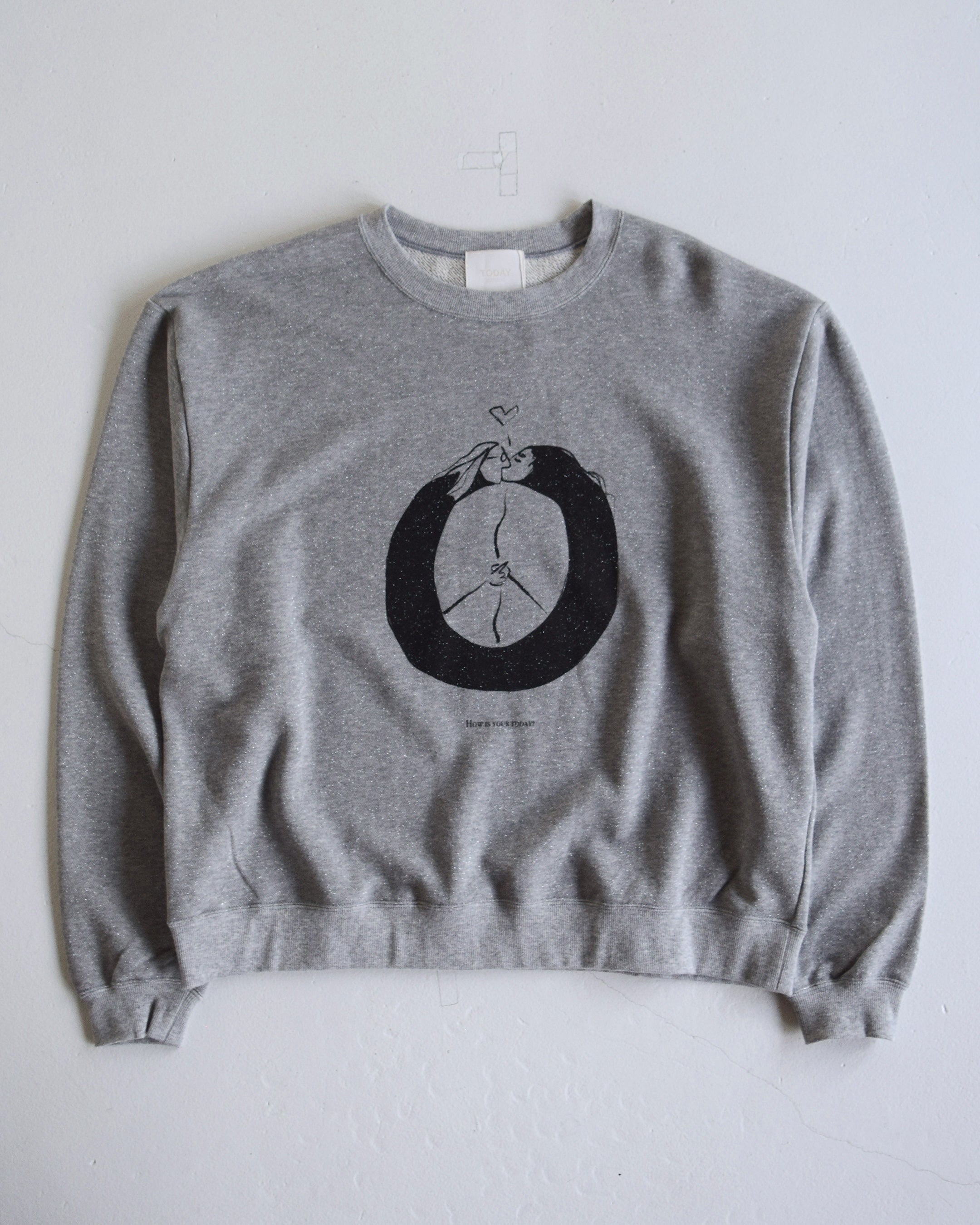 TODAY edition / "PEACE" #02 Glitter CN Sweat - GRAY