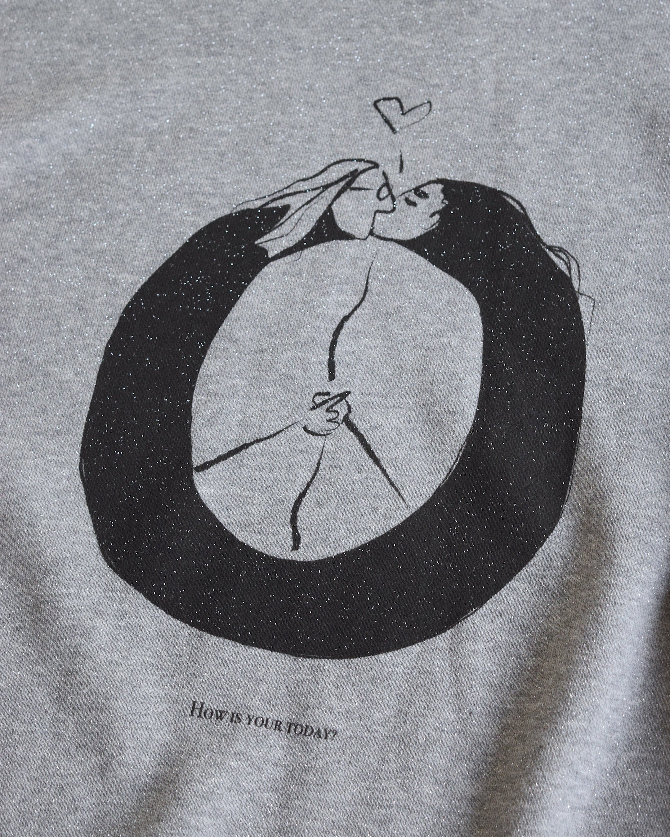 TODAY edition / "PEACE" #02 Glitter CN Sweat - GRAY