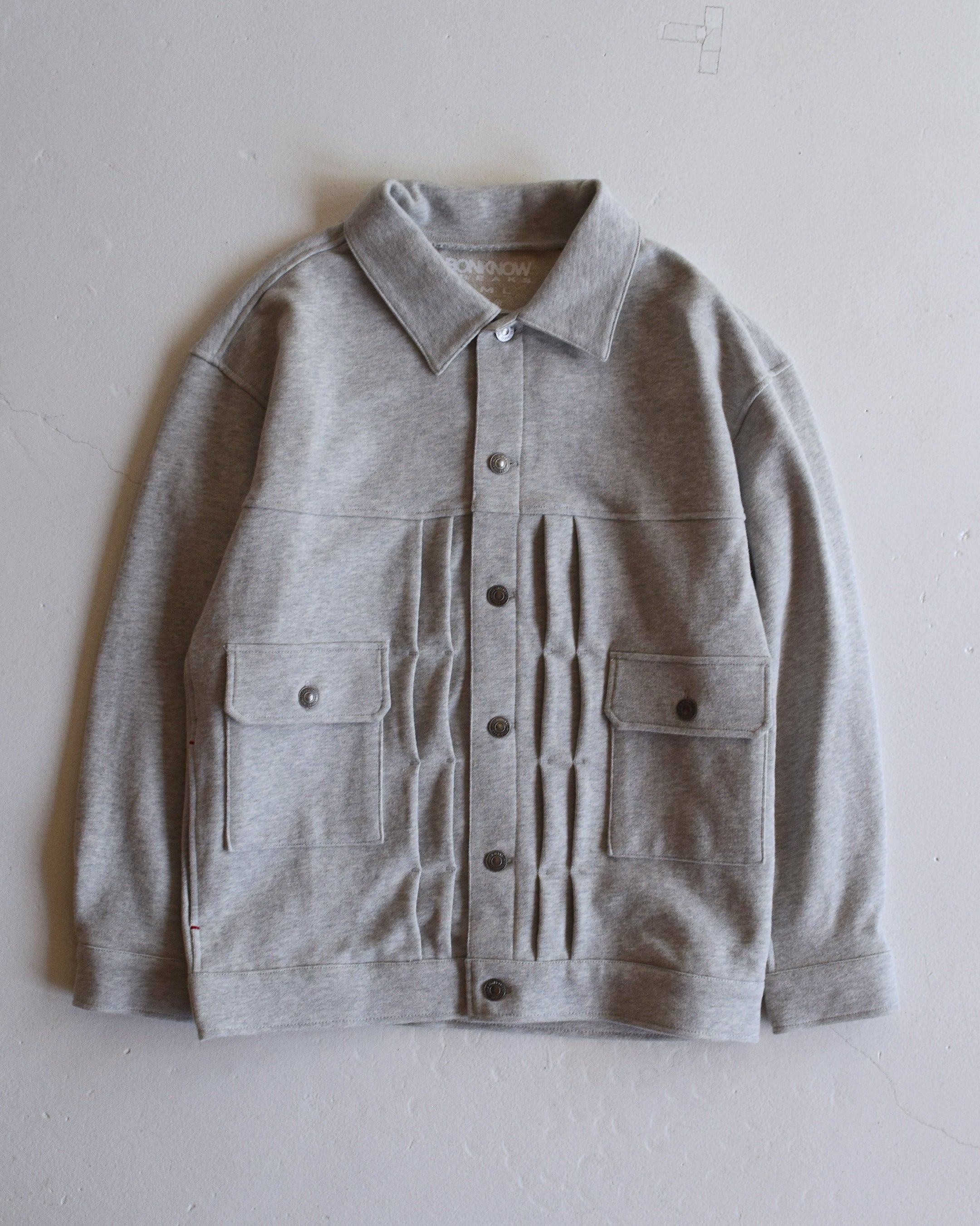 BONKNOW FREAKS / SWEAT TRUCKER JACKET - ASH GRAY
