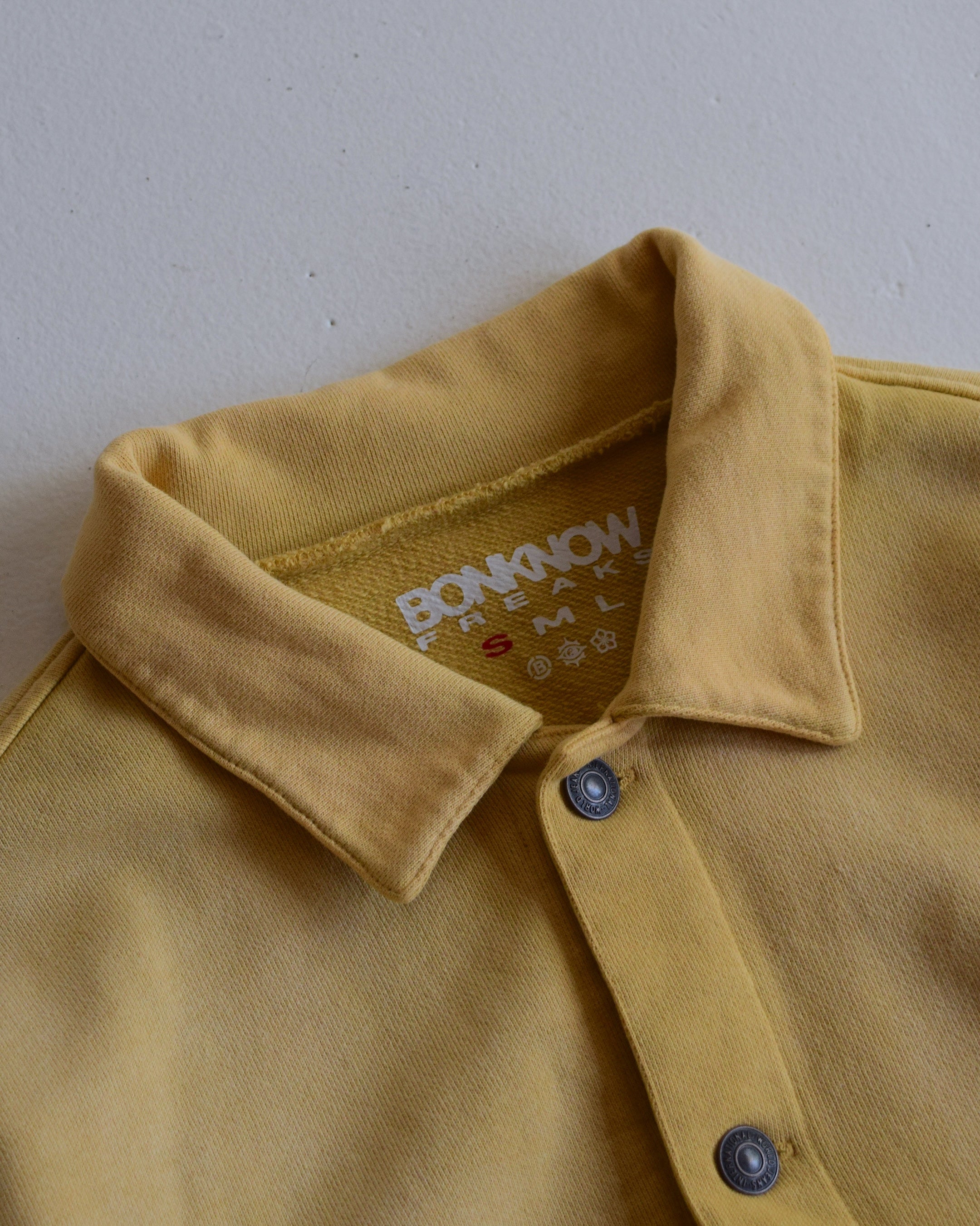 BONKNOW FREAKS / SWEAT TRUCKER JACKET - FADED YELLOW