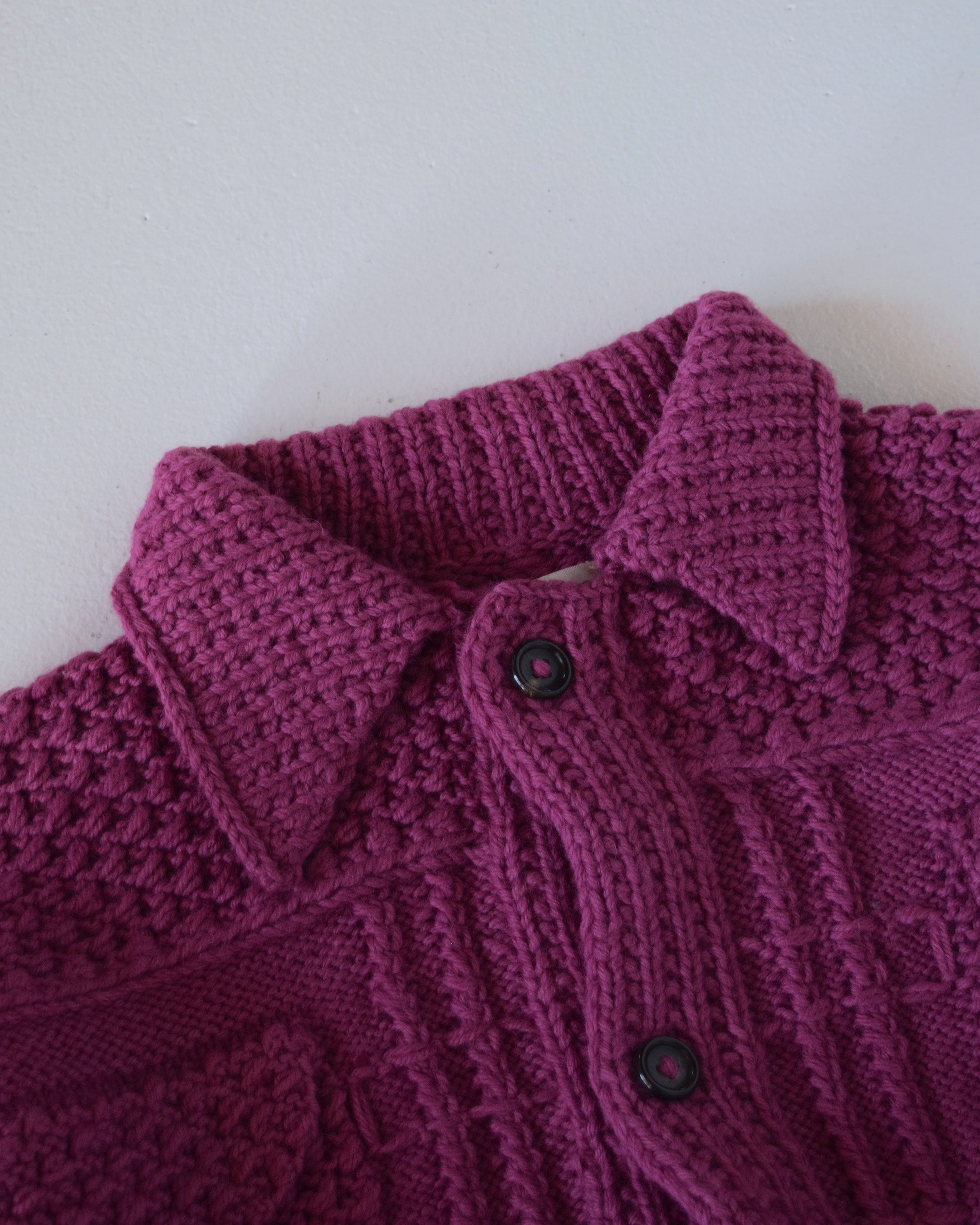 nakedgauge / MERINO WOOL HANDKNITING G JACKET II - PURPLE