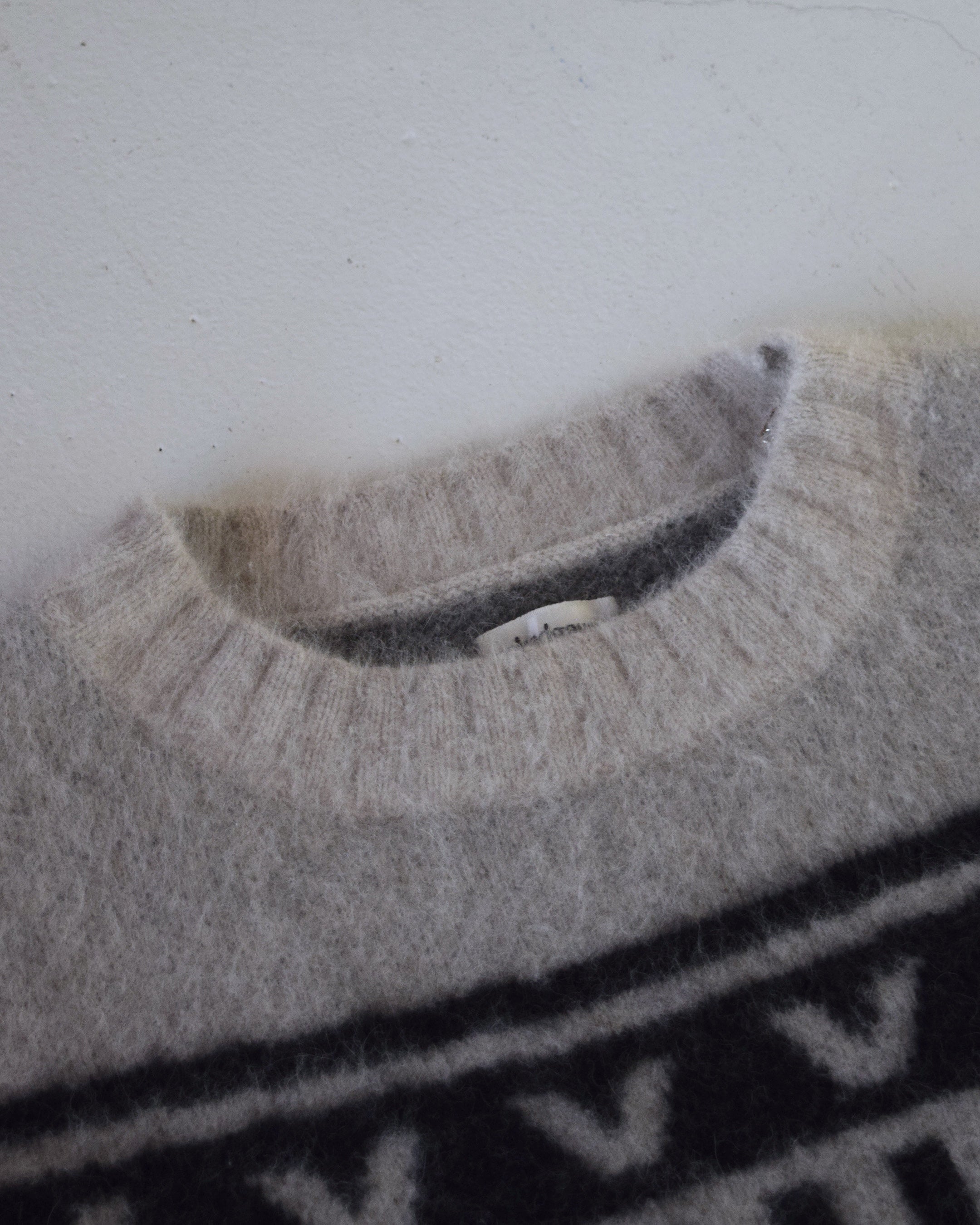 nakedgauge / FOX FUR N PATTERN SWEATER - IVORY