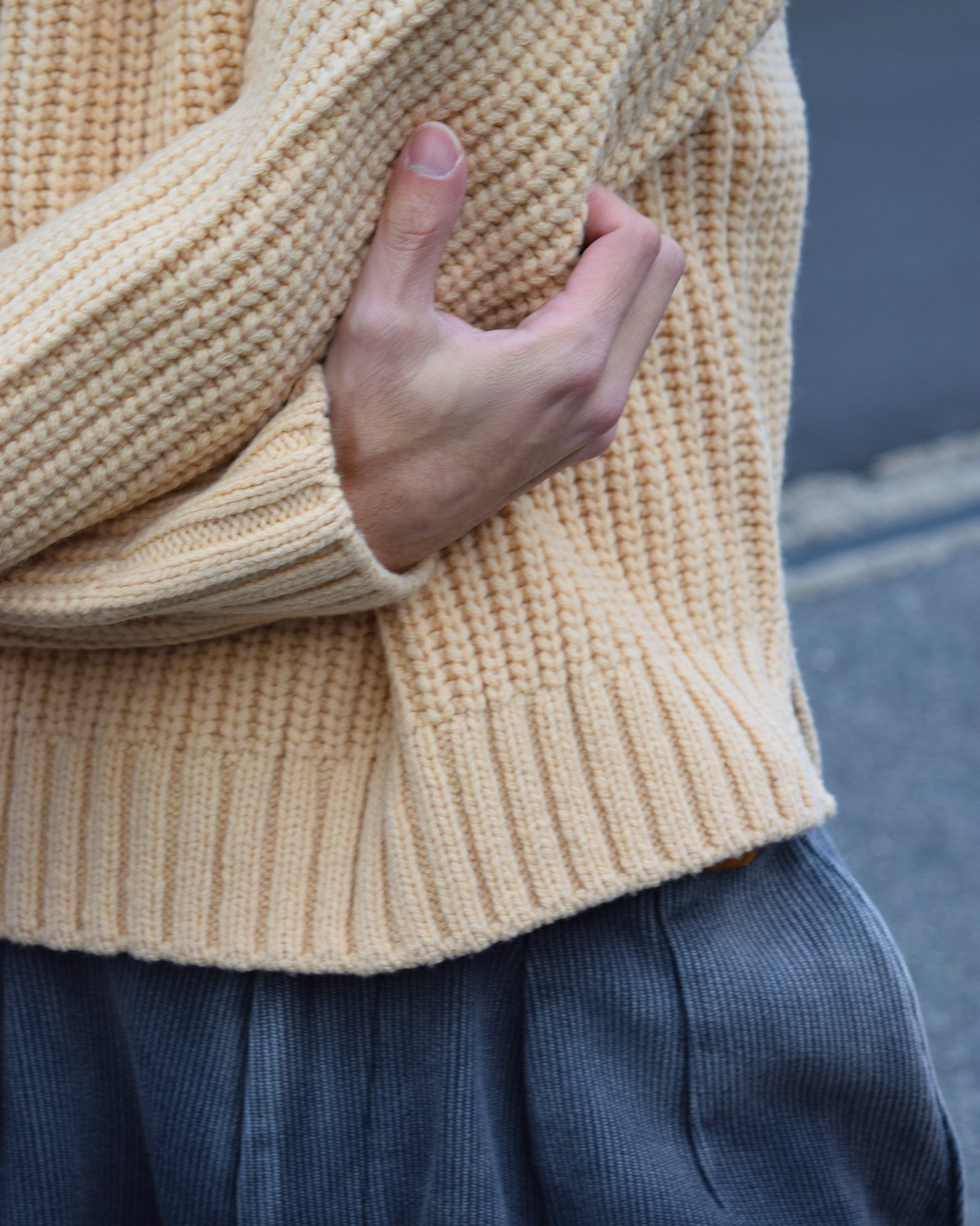 nakedgauge / MERRY YARN ‘BUDDY’ SWEATER - CREAM