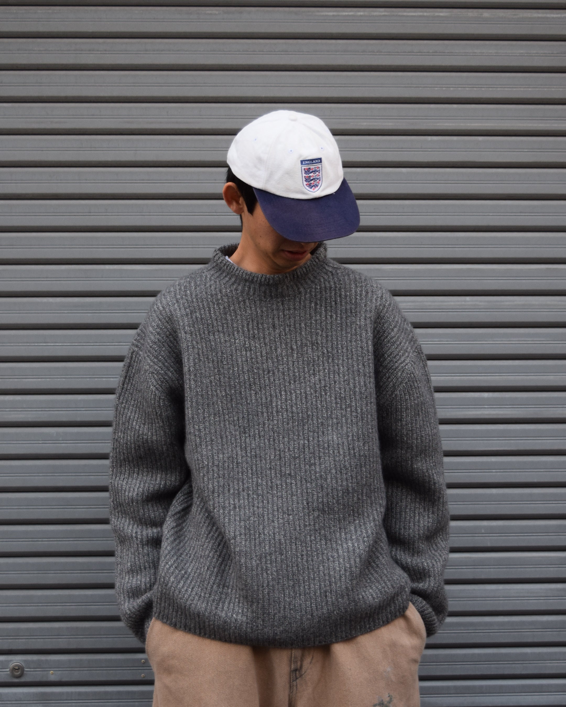 nakedgauge / CASHMERE COMFORT FIT SWEATER - MIX GRAY