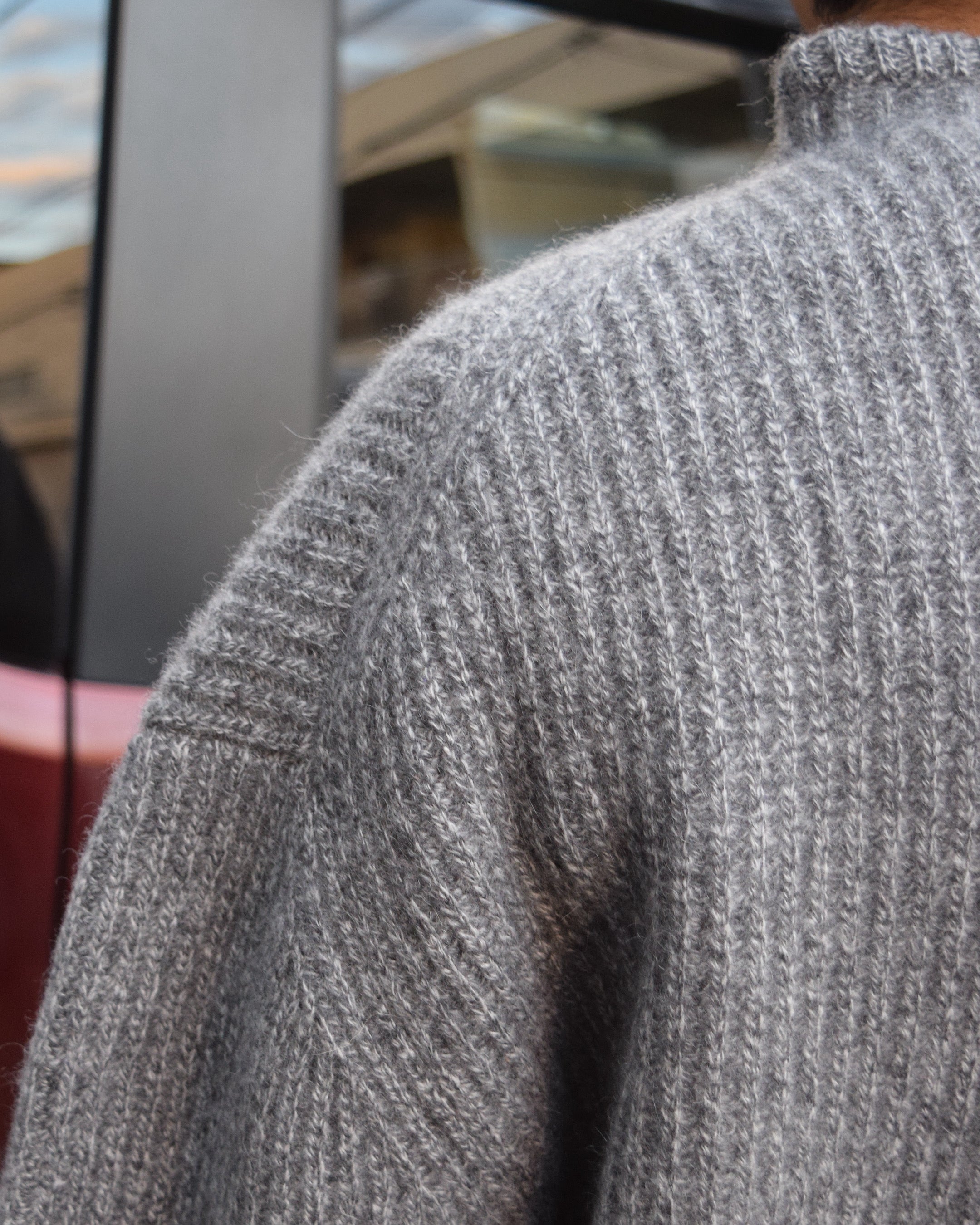 nakedgauge / CASHMERE COMFORT FIT SWEATER - MIX GRAY