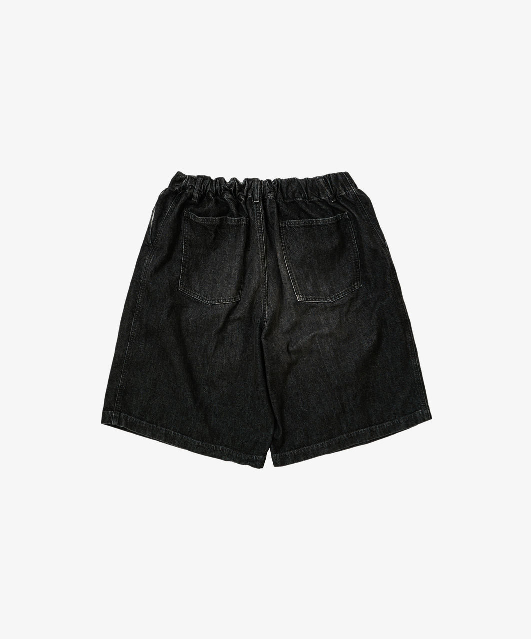 Sillage / circular short pants black denim damaged